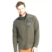 Eddie Bauer Fleece Pullover XXL Olive Green Camo Quarter Zip