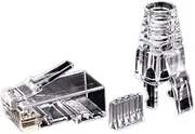 50Pcs Cat6 RJ45 Connector UTP Cable Ethernet Jack 8P8C Network CAT 6 Modular Plugs with 6.5mm RJ45 Caps