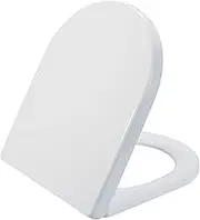 SADALAK Soft Close Quick Release Toilet Seat - Heavy Duty,Adjustable Stainless Hinges, D/U Shape Toilet Seats Cover for Easy Cleaning & Simple Top Fixing - White Toilet Lid