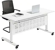 HUHJYUGE Folding Conference Table, Rectangle Conference Table, Reception Negotiation Table, Large Mobile Meeting Table, Training Table with Wheels, Rustic Wood Executive Desk for Office