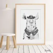 Baby Boy Nursery Wall Art prints. Pirate Rhino Wall art decor Safari Jungle