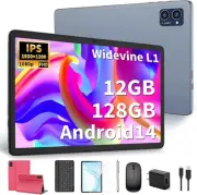 Android Tablet with Keyboard, 10 inch 14 Tablet, 12GB RAM+128 Pink