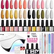 Gel Nail Polish Starter Kit, Phoenixy 12 Colours Soak off Gel Nail Polish Set with 36W Nail Lamp 8ml Shellac Nail Kit Gift Set Gel Nail Kit Gifts for Women