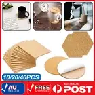 10/40 Self-adhesive Cork Coasters Round Square Cork Mats Cork Backing Sheets DIY