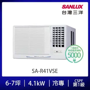 【SANLUX 台灣三洋】6-7坪變頻VSE系列右吹冷專窗型冷氣(SA-R41VSE)