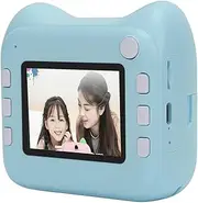 Instant Print Camera, Thermal Printing Camera Student with 2.4in HD Screen, 48MP with Various Fun Frames, Supports Selfies, Digital Zoom Multiple Levels for Kids (Blue)