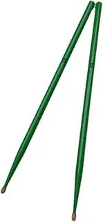 MotiveTech 1 Pair of Drumsticks, Drumsticks Set, Portable, Smooth Grips, Comfortable, Professional for Jazz Acoustic Percussion Practice, 5A Green