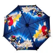SONIC THE HEDGEHOG Umbrella w/ Clamshell Handle for Kids Age 3-7