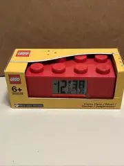 Retired LEGO 9002168 Red 4x2 Stud Brick Kids Light Up Alarm Clock 7.5" NEW BNIB