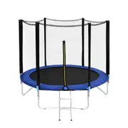 8FT fitnessLAB Trampoline Round Outdoor Playground Trampolines Safety Net & Ladder
