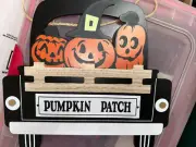 "Pumpkin Patch" Black Pickup Truck Halloween Décor Sign, New!