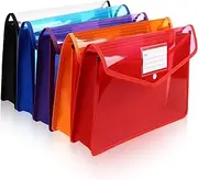 Veemoon Sturdy Pp Material Document Folders Snap Button 5pcs A4 Size Plastic Envelopes for Secure Paperwork Expandable File Organizer