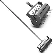 Heavy Duty Rolling Lawn Aerator Tool, 17-inch Lawn Aerator, Garden Yard Manual Aerator Lawn, 55-inch Stainless Steel Handle