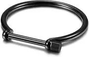 [WISTIC] Gold Cuff Bangle Bracelet Stainless Steel Screw Bar Bracelet for Women Men