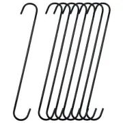 8 Pack 11.8 inch Extra Large S Hooks Black Heavy Duty Plant Hanging Hooks Lon...