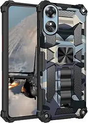 [xinyunew] Compatible with Oppo A17 Case Military Full Protection Mobile Phone Case Cover (Compatible with Oppo A17 Case) - (Product) Navy Blue Oppo A17 All-Round Protection Mobile Phone Case