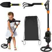 Metal Detector Kit for Kids, Kids Metal Detector with 7.6" Waterproof Coil and LCD Display Lightweight Gold Detector Kit with Trowel Adjustable Beach Metal Detector for Junior Youth (Without Battery)