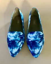 BTrue Baretraps Ramelle Blue Tie-dye Print Pointy Flats Women’s NEW