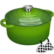 Umite Chef 5QT Enameled Cast Iron Dutch Oven Pot with Lid, Heavy-Duty, Cookware
