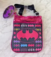 Batman Girls Sequins Cross Body Messenger Purse/Bag Pink Black Purple