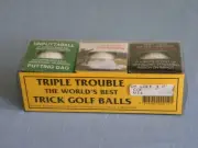 Novelty Golf Ball 3 pack Prank Joke Set~ Exploder, Jet Streamer, Unputtaball