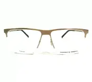 Porsche Design Eyeglasses Frames P8324 B Gold Square Half Rim 57-14-145