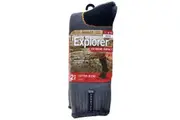 2 Pairs Holeproof Explorer Extreme Impact Mens Thick Work Cotton Mid Calf Crew Socks Charcoal Marle