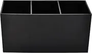 Makeup Brush Holder, 3 Slot Cosmetic Makeup Organiser, Makeup Brush Organiser Cosmetic Display Holder, Cosmetic Storage Holder for Brushes Eyeliners Lipstick Lip Gloss Desk Storage Box (Black)