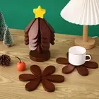 Wood Hot Pads for Pot Pans Stylish Kitchen Trivet Christmas Tree Trivets Set