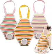 Yocdunm 3 Pack Dog Period Pants Dog Nappy Onesie Sanitary Pantie Reusable Dog Nappies Female with Adjustable Suspender Washable Sanitary Pants for Female Dogs (L)