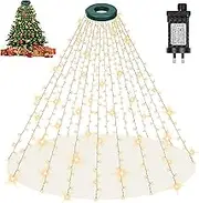 Christmas Tree Lights 400 LED, 2M x 16 Lines Christmas Fairy String Lights with 8 Modes & Memory Function, Waterproof Indoor Outdoor Christmas Decorations Lights for Xmas Tree Party Decor, Warm White