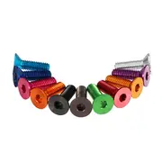 Suleve?&bdquo;? M3AH9 10pcs M3x10mm Countersunk Hex Socket Screw 7075 Aluminum Alloy Flat Head Metric 28 RED