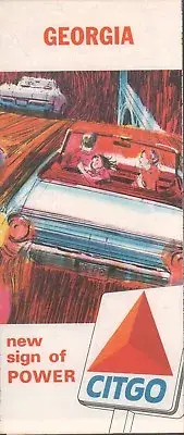 1965 Citgo Road Map: Georgia NOS