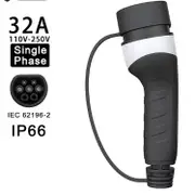 EV Charger Type2 Plug Adapter 16A 32A EVSE Charger Female Car Side IEC62196-2 Convertor 1 Phase 3 Phase for Electric Vehicle Car 32A 7KW 1 Phase