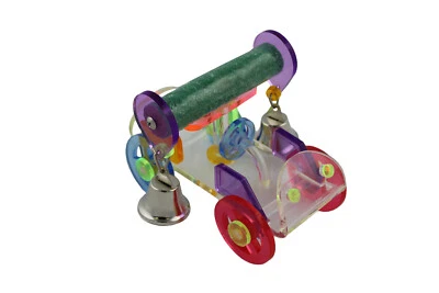 Bird Cage Aviary Large Parrot Toys Hard Acrylic Car with Bell Alleviate Boredom