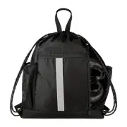 Drawstring Bag School Bag Wear Resistant Waterproof with Shoe Compartment