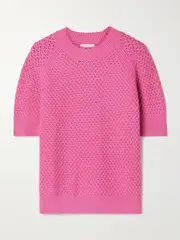 [Varley] Varley - Lucy Waffle-knit Sweater - Bright pink - small small Pink