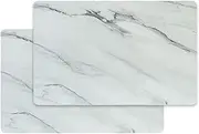 DAWNTREES Stone Drying Mat for Kitchen Counter Marble Stone Dish Drying Mat, Super Absorbent Quick Drying Diatomite Stone Dish Drying Mat,Non-Slip Mat (White 2 Pack)