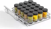 Pull Out Spice Rack Organizer For Cabinet 9.5"wx10.2"dx2.8"h Heavy Duty 8"