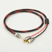 3.5mm Male to Dual RCA Audio Cable PC Mobilephone Splitter Interconnect Cable