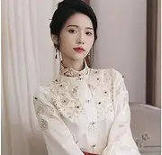 [MAIFURUN] Hanfu Shirt and Horse Face Skirt Set Women's Clothing Plus Size High End Shirt Red Gold Horse Face Skirt Set