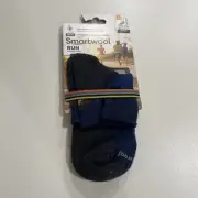 Smartwool Unisex Adult Grey & Blue Run Ankle Socks Large