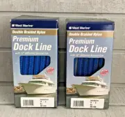 WEST MARINE ~ Premium Dock Line ~ Blue ~ 3/8" x 25' w/ 12" Spliced Eye ~ NIB