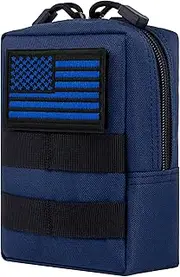 IronSeals Tactical Molle EDC Pouch Multi-Purpose Compact Pack Water-Resistant Utility Pouch with Flag Patch