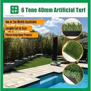 Brilliant 40mm 6 Tone Artificial Grass Synthetic Turf Lawn Carpet