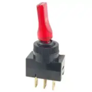 NTE Electronics 54-705-R SWITCH TOGGLE SPST 20A 12VDC RED LEVER .25" QC