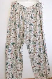 NWT J JILL SLEEP ULTRASOFT FULL LEG PANT-2X-CREAM WINTER BIRDS-SUPER SOFT!