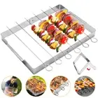 BBQ Skewer Rack Barbecue Kabob Skewer Rack Stainless Steel BBQ Metal guzdA