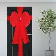 Chrstmas Door Bow Large Red Front Door Bow Decoration for Wedding Party Xmas 300x75cm, Red Bow for Door, Decorative Door Bow