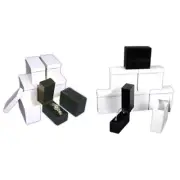 6 Bangle Bracelet Boxes Black Leather Faux Watch & Gift Display Box Kit